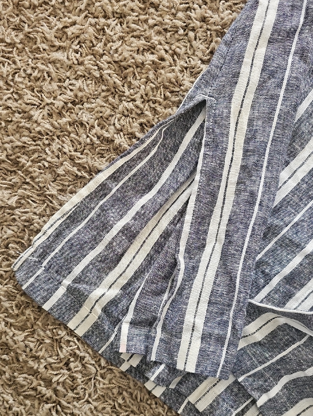 NWT Banana Republic Linen Dress Midi Button Up Collar 10 Striped - Picture 7 of 9
